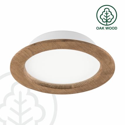 LED indbygningslampe WOODY SPOT LED/16,5W/230V 4000K valnød ø 18,5 cm