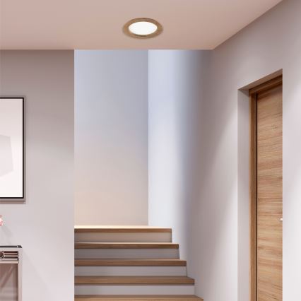 LED indbygningslampe WOODY SPOT LED/16,5W/230V 4000K valnød ø 18,5 cm