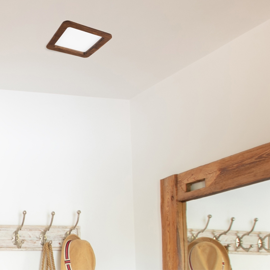 LED indbygningslampe WOODY SPOT LED/17W/230V 3000K kirsebær 18,5x18,5 cm