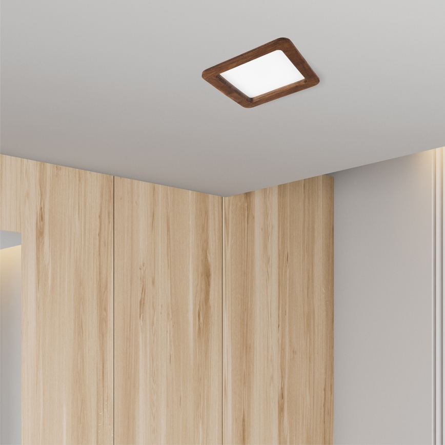 LED indbygningslampe WOODY SPOT LED/17W/230V 3000K kirsebær 18,5x18,5 cm