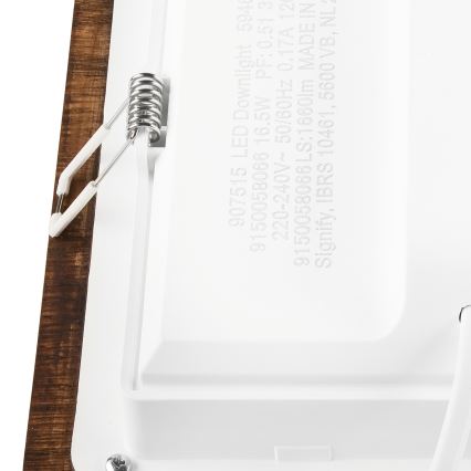 LED indbygningslampe WOODY SPOT LED/17W/230V 3000K kirsebær 18,5x18,5 cm