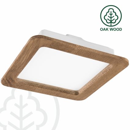 LED indbygningslampe WOODY SPOT LED/17W/230V 3000K valnød 18,5x18,5 cm