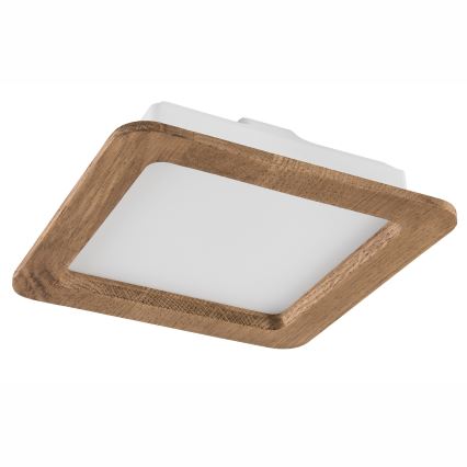 LED indbygningslampe WOODY SPOT LED/17W/230V 3000K valnød 18,5x18,5 cm