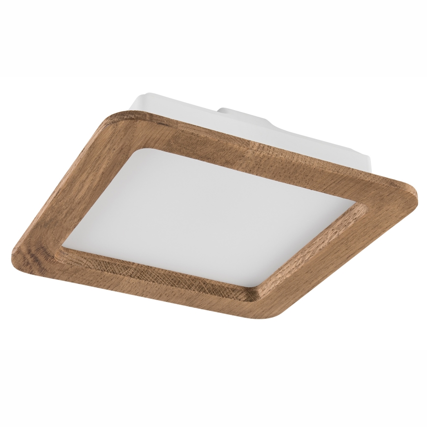 LED indbygningslampe WOODY SPOT LED/17W/230V 3000K valnød 18,5x18,5 cm