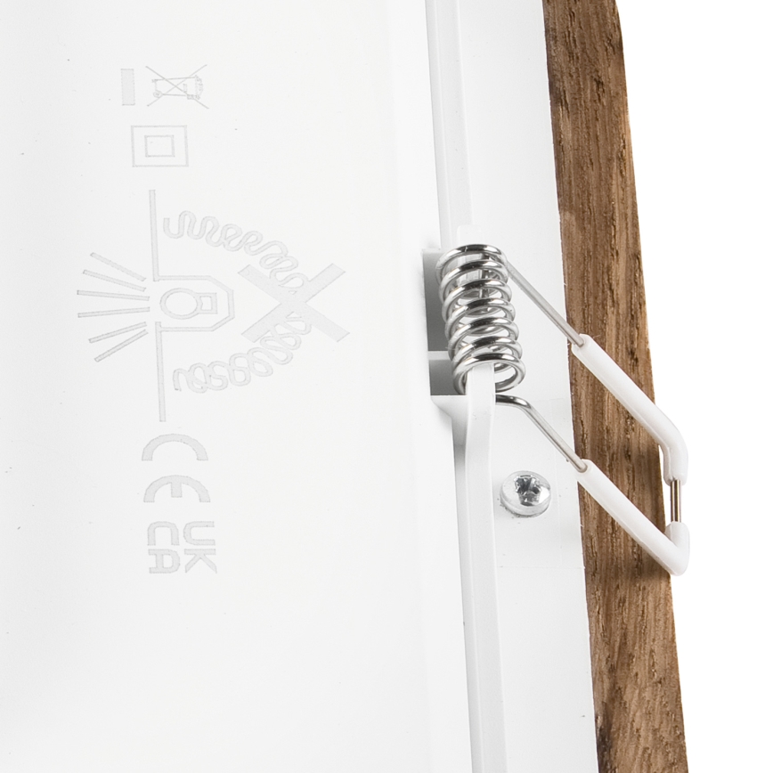 LED indbygningslampe WOODY SPOT LED/17W/230V 3000K valnød 18,5x18,5 cm