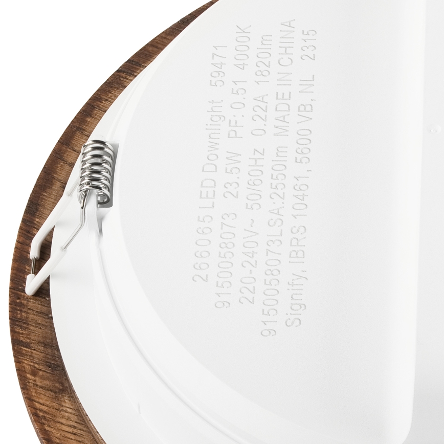 LED indbygningslampe WOODY SPOT LED/23,5W/230V 4000K kirsebær ø 23,5 cm