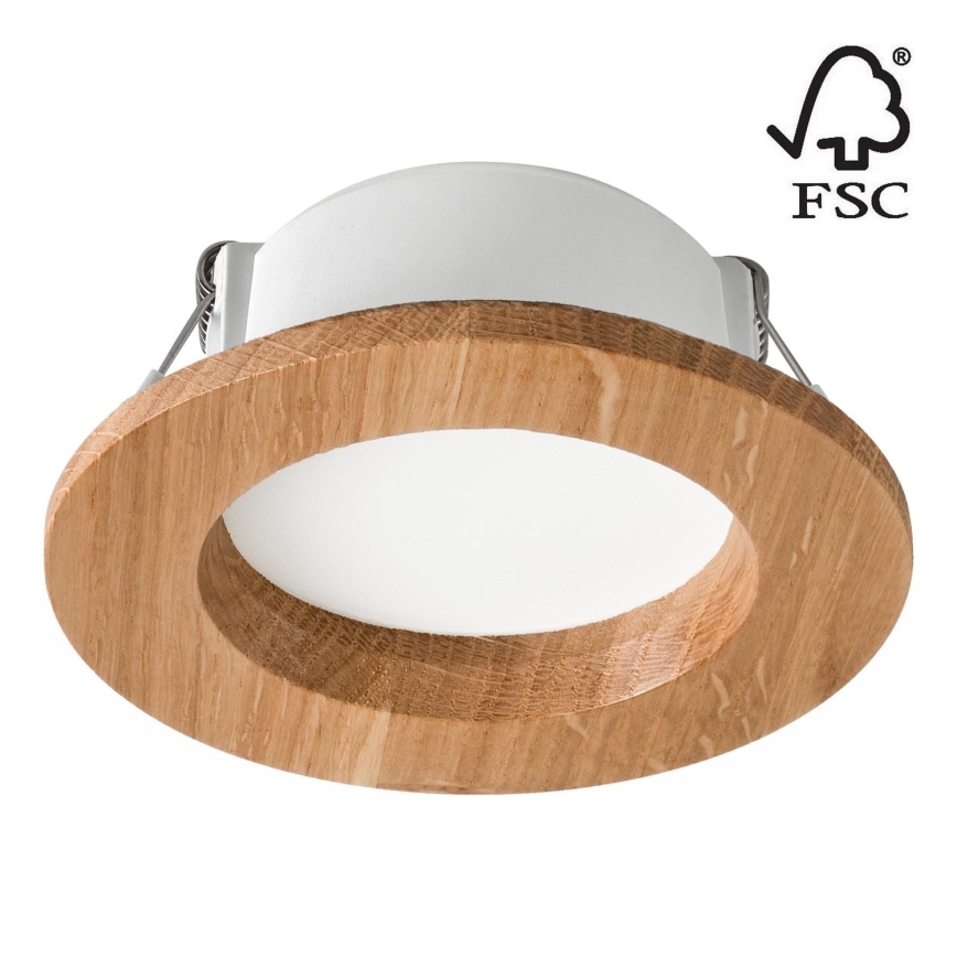 LED indbygningslampe WOODY SPOT LED/5,5W/230V 4000K eg ø 10 cm