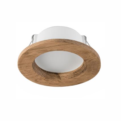 LED indbygningslampe WOODY SPOT LED/5,5W/230V 4000K valnød ø 10 cm