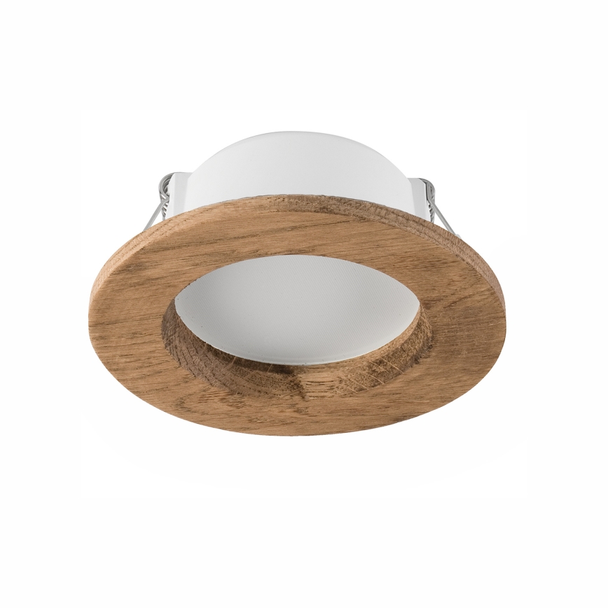 LED indbygningslampe WOODY SPOT LED/5,5W/230V 4000K valnød ø 10 cm