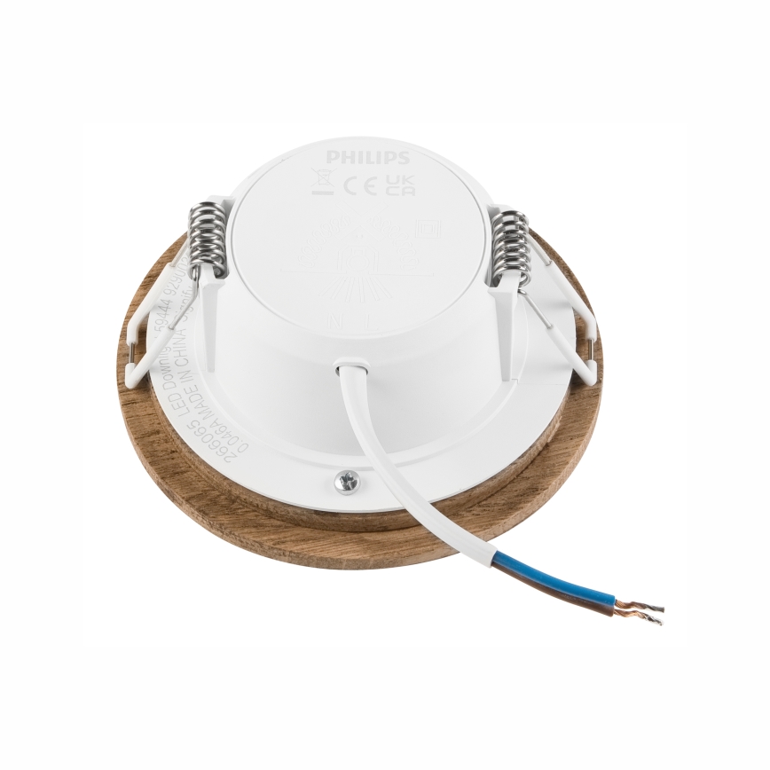 LED indbygningslampe WOODY SPOT LED/5,5W/230V 4000K valnød ø 10 cm