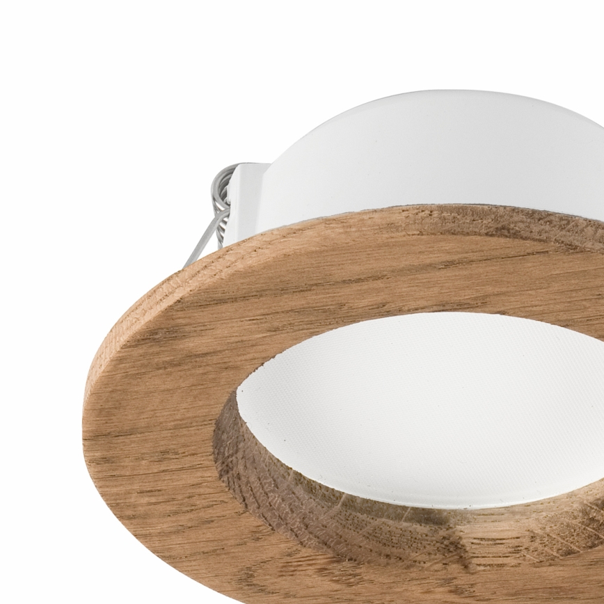 LED indbygningslampe WOODY SPOT LED/5,5W/230V 4000K valnød ø 10 cm