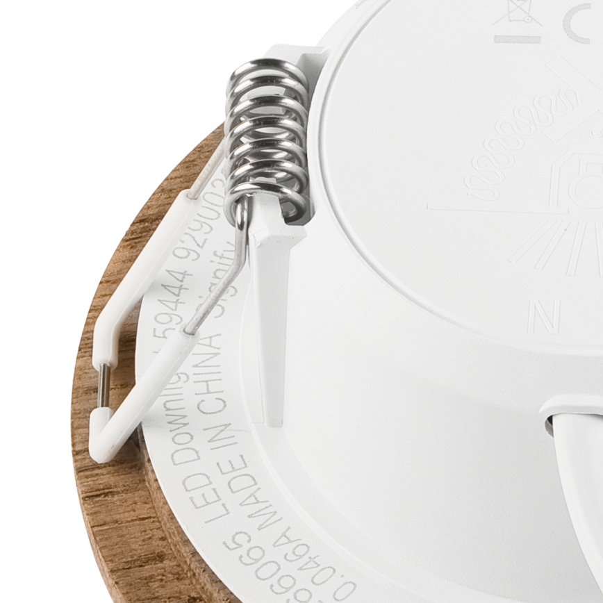 LED indbygningslampe WOODY SPOT LED/5,5W/230V 4000K valnød ø 10 cm