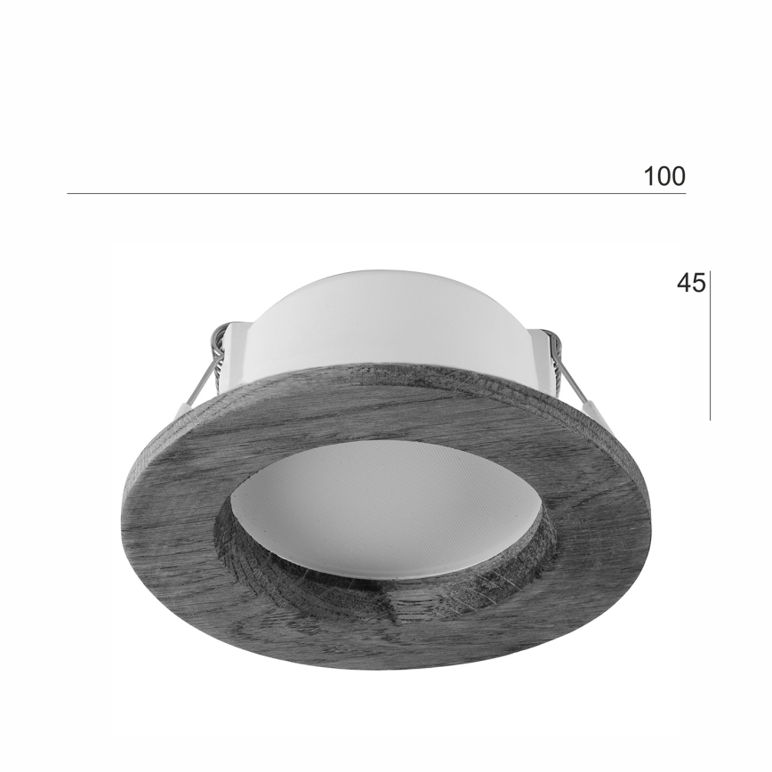 LED indbygningslampe WOODY SPOT LED/5,5W/230V 4000K valnød ø 10 cm