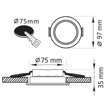 LED indbygningslampe ZOE LED/4,8W/230V hvid