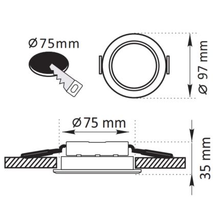 LED indbygningslampe ZOE LED/4,8W/230V sort