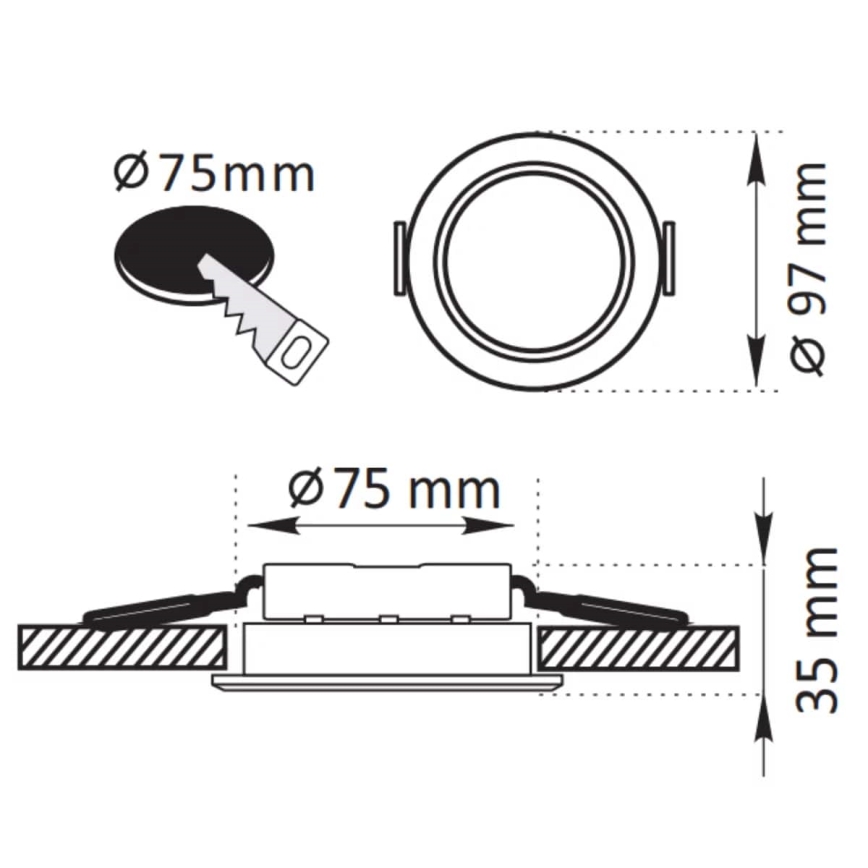 LED indbygningslampe ZOE LED/4,8W/230V sort