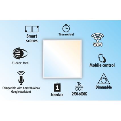 LED indbygningspanel dæmpbart LIBRA LED/40W/230V 2900-6000K Wi-Fi Tuya