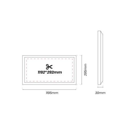 LED indbygningspanel LED/40W/230V 4000K 120x30 cm