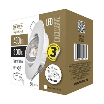 LED indbygningsspot EXCLUSIVE LED/5W/230V 3000K hvid