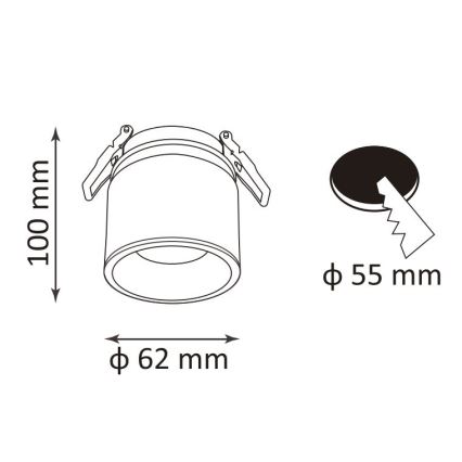 LED Indbygningsspot HARON 1xLED/10W/230V sort