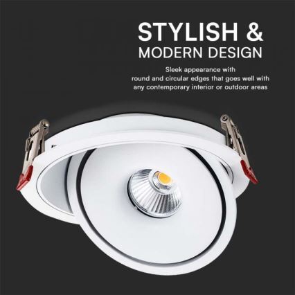 LED Indbygningsspot LED/12W/230V 3000/4000/6400K diameter 12 cm hvid
