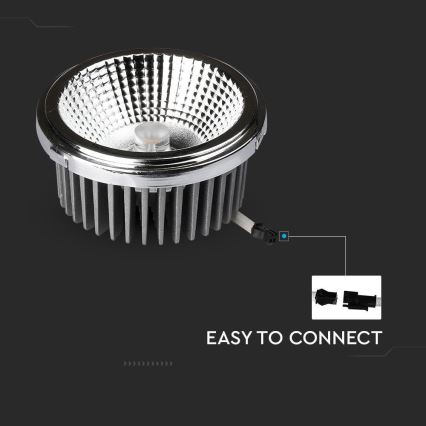 LED Indbygningsspot LED/20W/230V 4000K 40°/20° diameter 11 cm skinnende krom