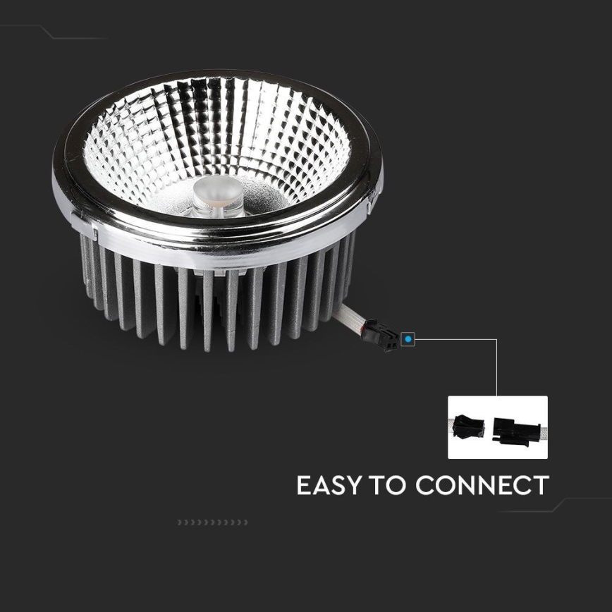 LED Indbygningsspot LED/20W/230V 4000K 40°/20° diameter 11 cm skinnende krom