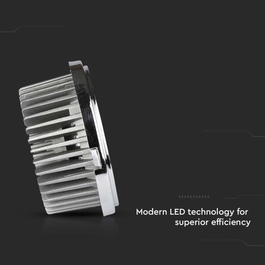 LED Indbygningsspot LED/20W/230V 4000K 40°/20° diameter 11 cm skinnende krom