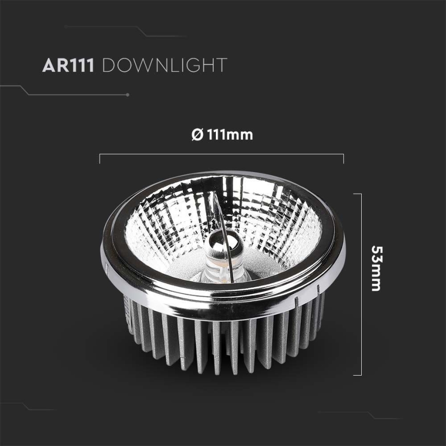 LED Indbygningsspot LED/20W/230V 4000K 40°/20° diameter 11 cm skinnende krom
