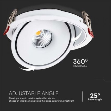 LED Indbygningsspot LED/28W/230V 3000/4000/6400K diameter 20 cm hvid