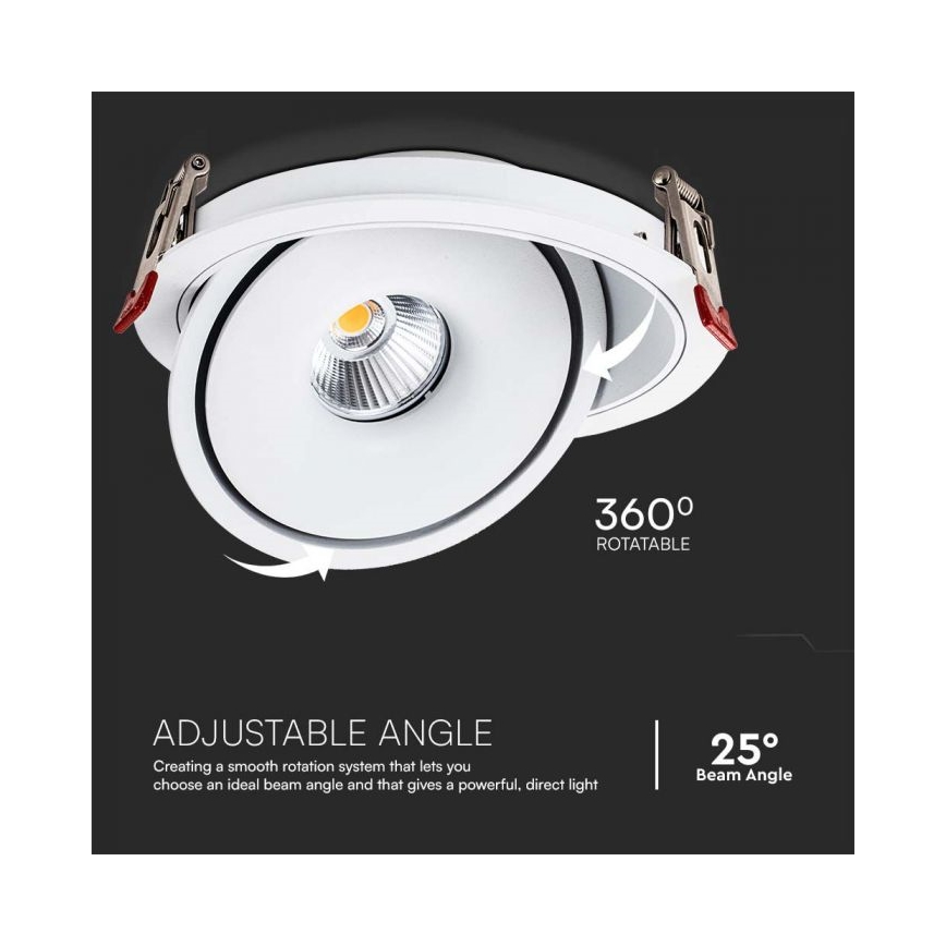 LED Indbygningsspot LED/28W/230V 3000/4000/6400K diameter 20 cm hvid