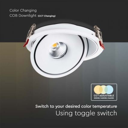 LED Indbygningsspot LED/28W/230V 3000/4000/6400K diameter 20 cm hvid