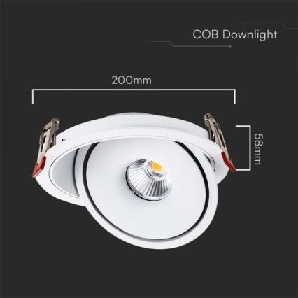 LED Indbygningsspot LED/28W/230V 3000/4000/6400K diameter 20 cm hvid
