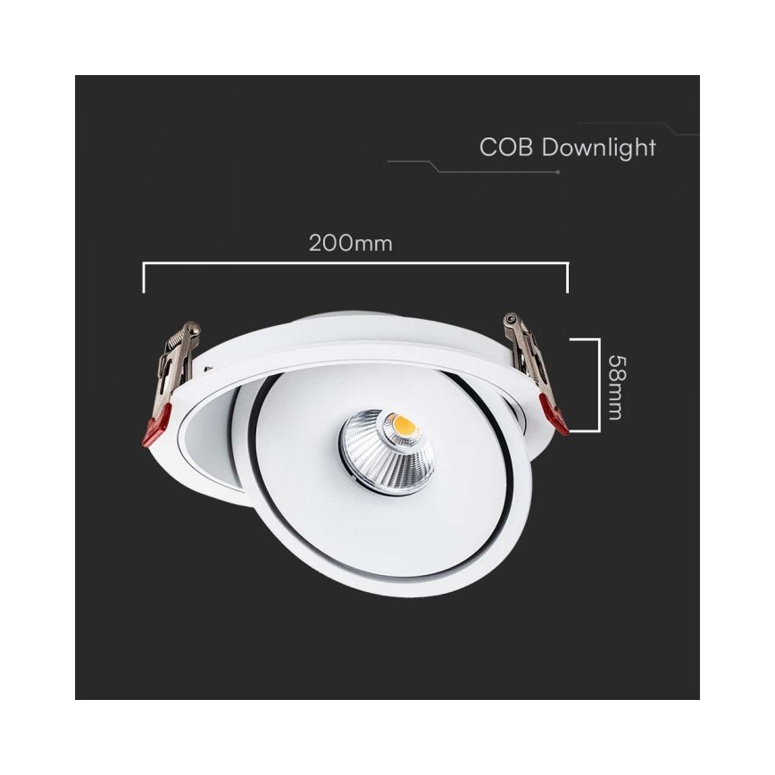 LED Indbygningsspot LED/28W/230V 3000/4000/6400K diameter 20 cm hvid
