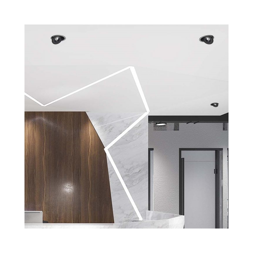 LED Indbygningsspot LED/28W/230V 3000/4000/6400K diameter 20 cm sort