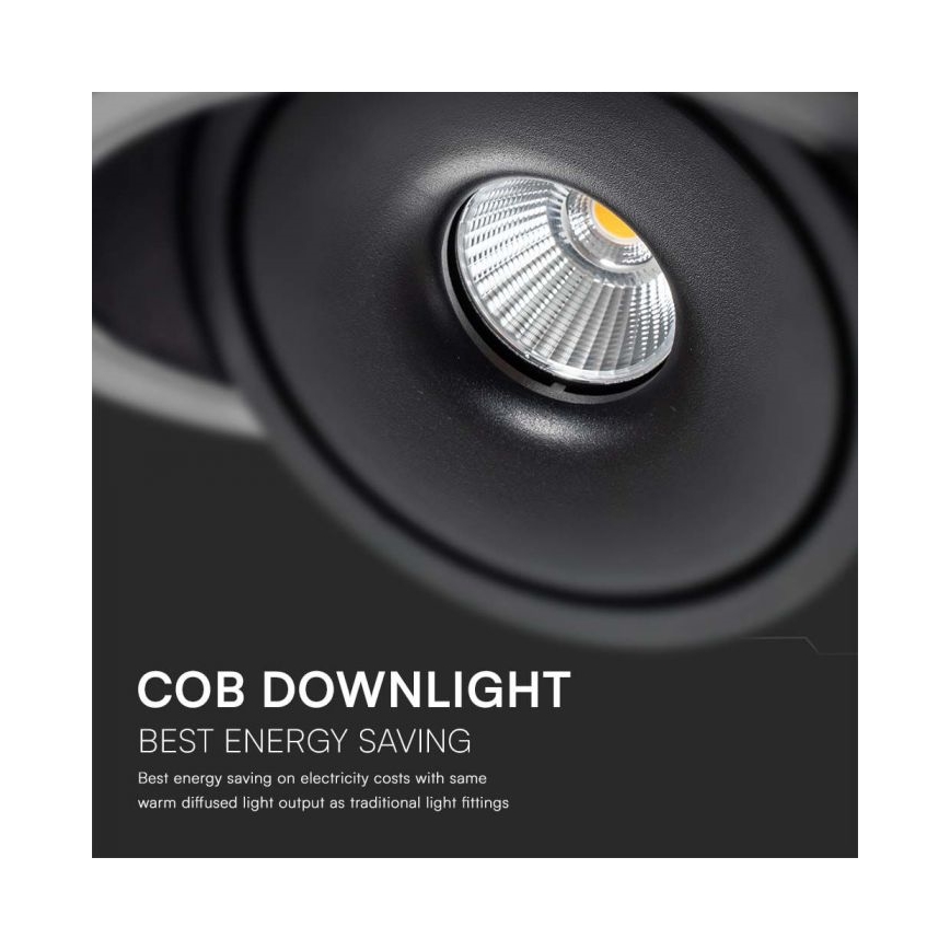 LED Indbygningsspot LED/28W/230V 3000/4000/6400K diameter 20 cm sort