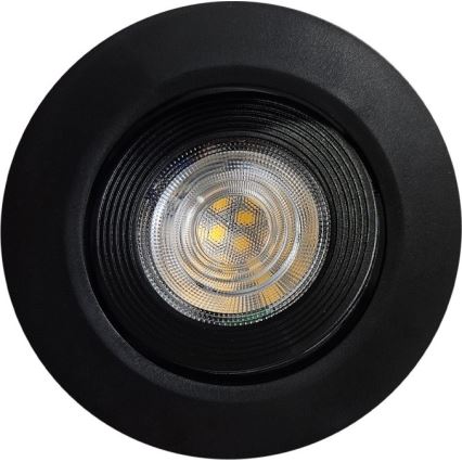 LED Indbygget/overflademonteret spotlampe 02.01.2001 LED/5W/230V 4200K diameter 9,3 cm sort