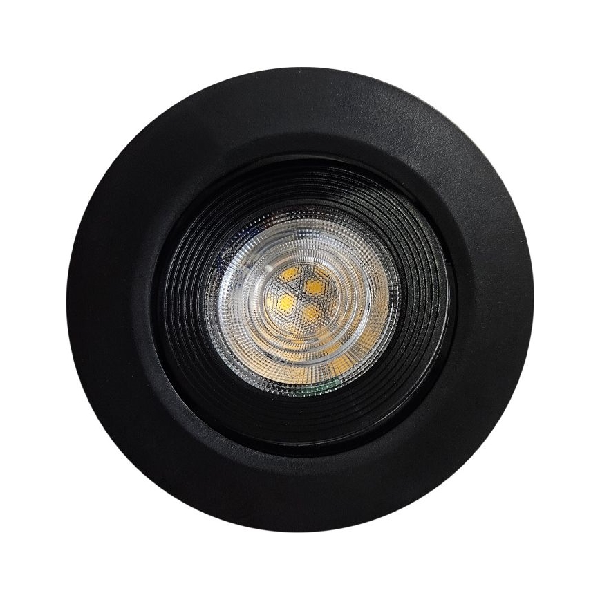 LED Indbygget/overflademonteret spotlampe 02.01.2001 LED/5W/230V 4200K diameter 9,3 cm sort