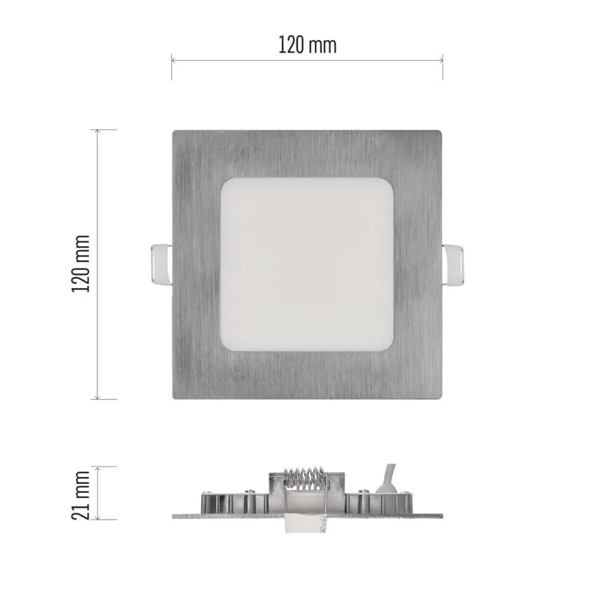 LED indbygningsspot NEXXO LED/7W/230V 3000/3500/4000K sølvfarvet 12x12 cm