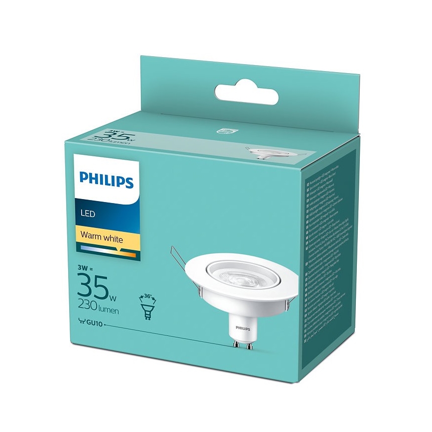 LED indbygningsspot Philips 1xGU10/3W/230V 2700K