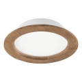 LED Indbygningsspot WOODY SPOT LED/16,5W/230V 4000K valnød Ø 18,5 cm