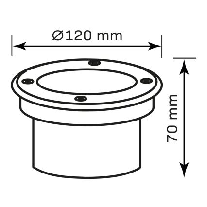 LED indkørselslampe MIVO LED/3W/230V diameter 12 cm IP67 mat krom