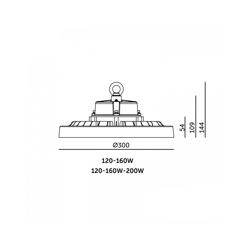 LED loftmonteret industrilampe RIO PRO HIGHBAY LED/120/160W/230V 4000/5000/6000K IP66