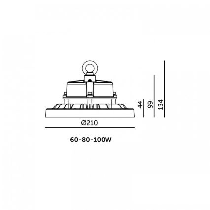 LED industrielt loftarmatur RIO PRO HIGHBAY LED/60/80/100W/230V 4000/5000/6000K IP66