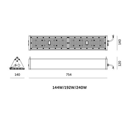LED dæmpbar industriel teknisk armatur NICO HIGHBAY LED/144/192/240W/230V 3000/4000/6000K IP65