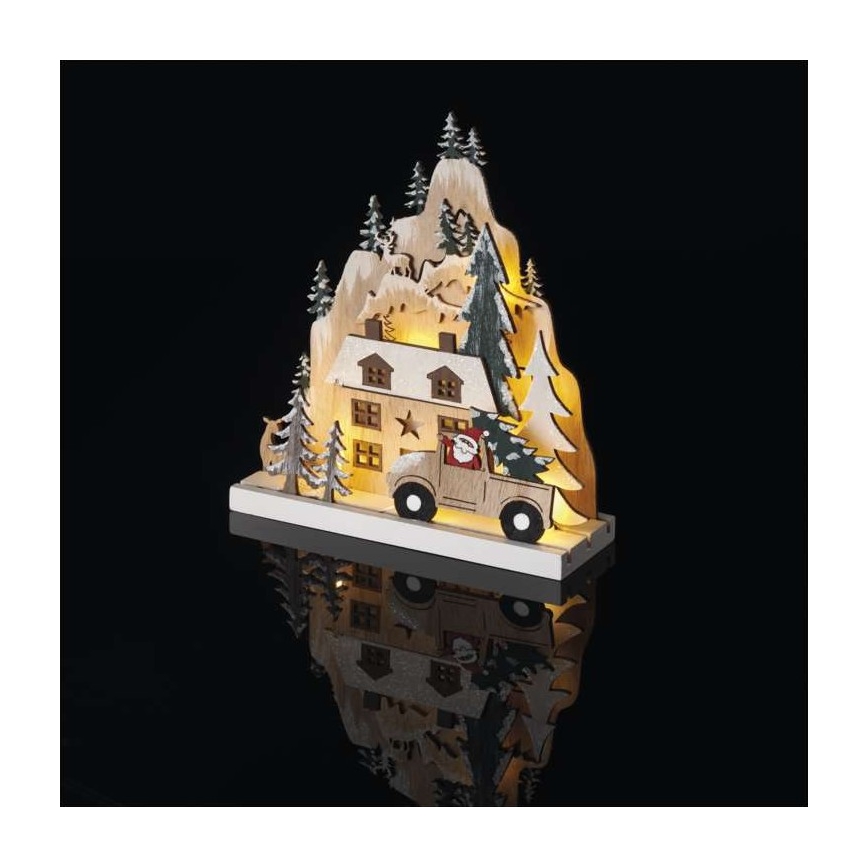 LED juledekoration 10xLED/2xAA beige