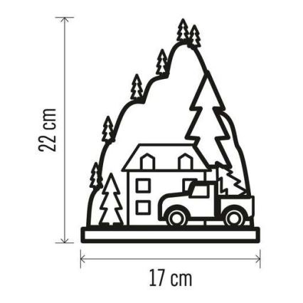 LED juledekoration 10xLED/2xAA beige