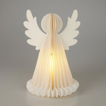 LED juledekoration 12xLED/3xAA 38 cm varm hvid engel