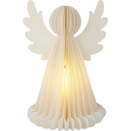 LED juledekoration 12xLED/3xAA 38 cm varm hvid engel