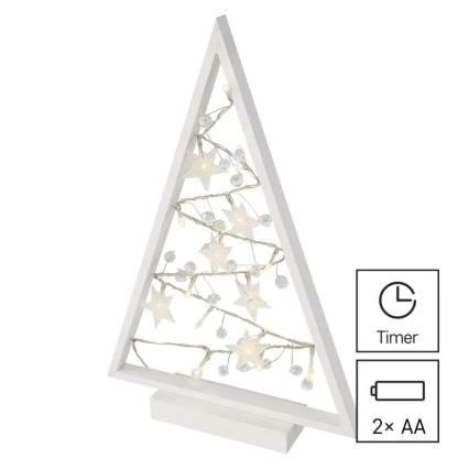 LED Juledekoration 15xLED/2xAA juletræ